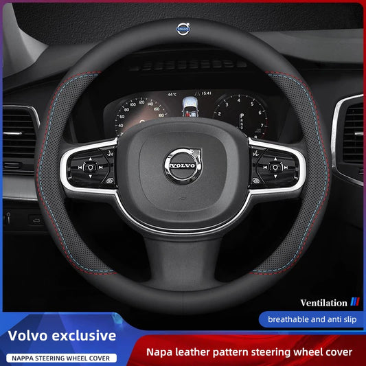 Car Leather Steering Wheel Cover Anti-slip Accessories For Volvo XC40 XC60 V60 V40 XC90 V50 S60 V70 S90 Olestar AWD S80 T6 V90