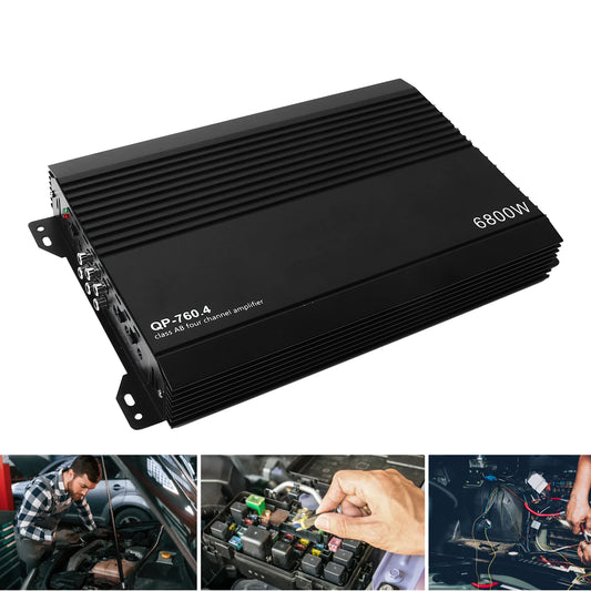 Car Amplifier Car Stereo Amplifier 4 Channel Aluminum Alloy High Heat Dissipation Power Amp for Car Speakers Car Audio Amplifier