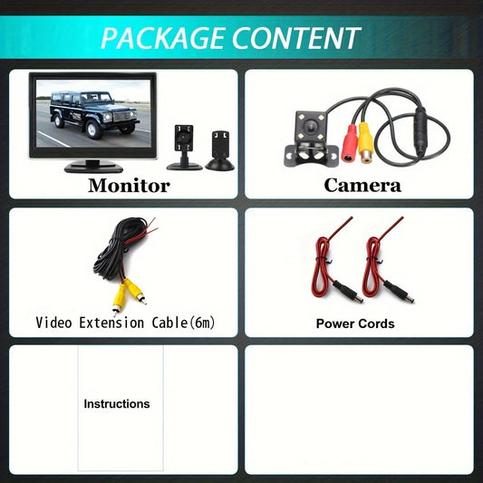 DIY 5'' Inch TFT LCD Screen Monitor For Car Rear View Reverse Backup Parking Camera