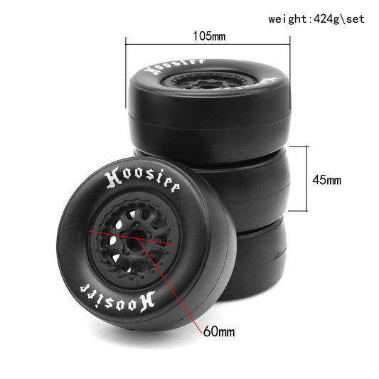 RS RC Rear Drag Racing Belted Wheel Tires  for 1/10 RC Truck Car Slash 2WD Losi 22S DR10 Tension pulling ash