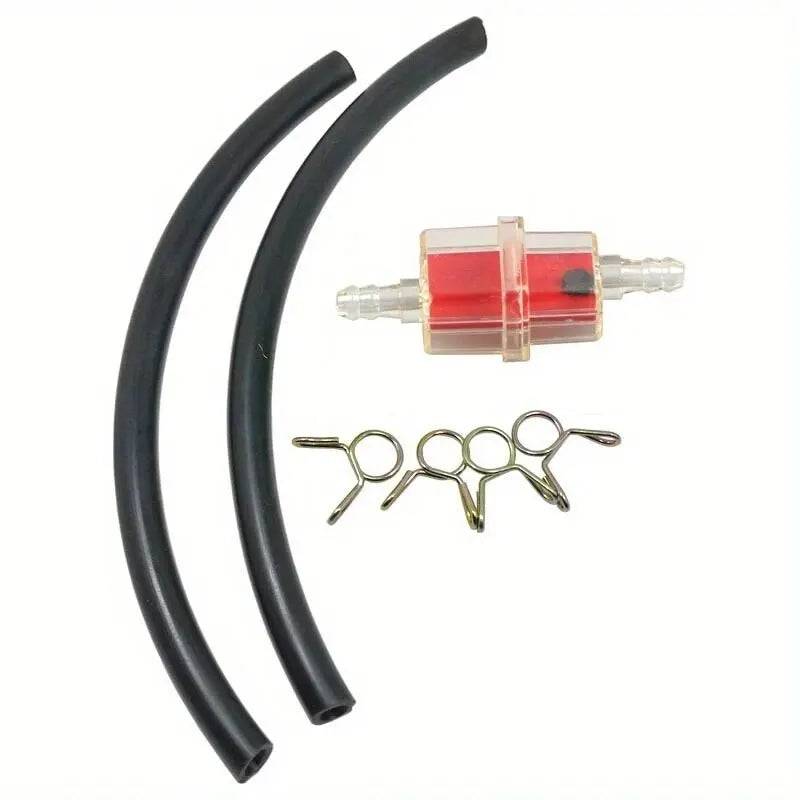 6MM Motorcycle Dirt Bike ATV Scooter Fuel Tank Petcock Valve Switch Inner Filter Gasoline Petrol Line Hose Tube Clips 50-200CC