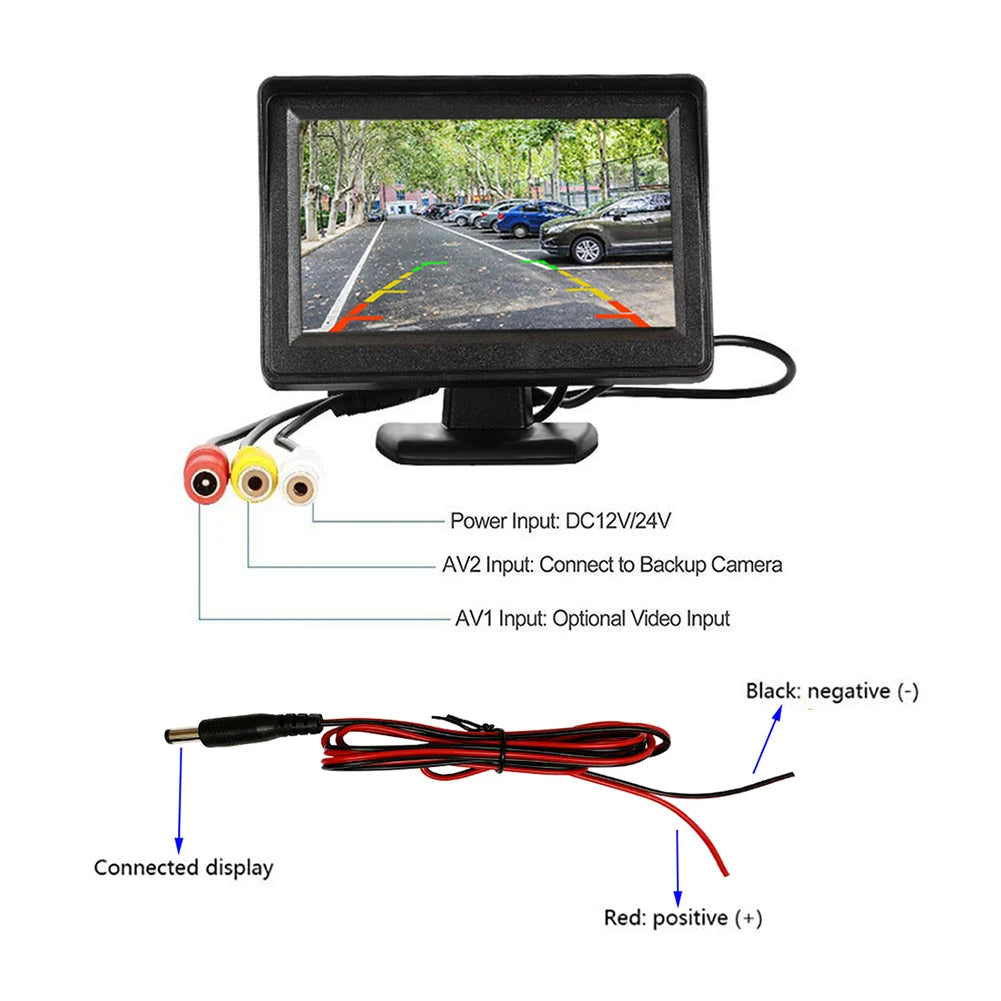 4.3 Inch TFT LCD Car Monitor Screen For Rear View Kit Reverse Parking Camera Desktop Car Monitor Screen Car DVD Small Display