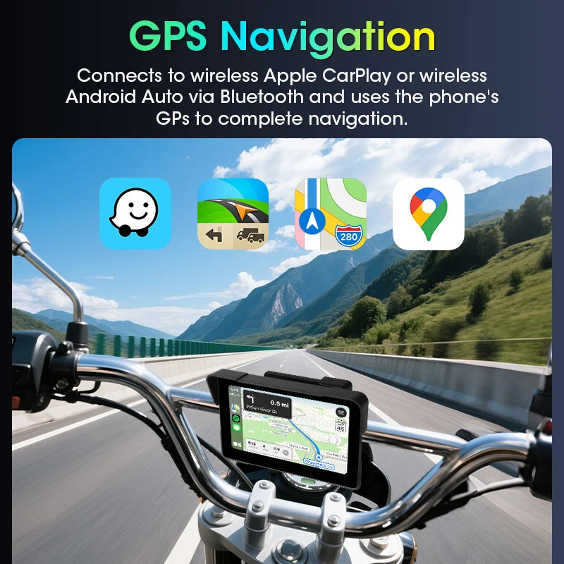 7 inch Portable Digital Motorcycle Dashboard GPS for Motobike Navigation Display Android Auto CarPlay Screen Moto Accessories