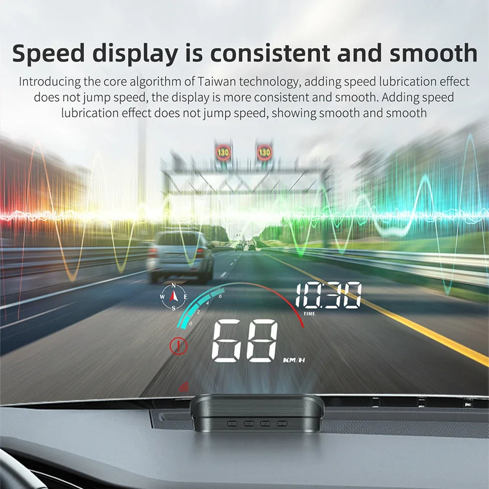 Car Head Up LCD Display Universal Digital GPS Speedometer Projector Screen Dashboard Odometer with Overspeed Alarm For All Cars
