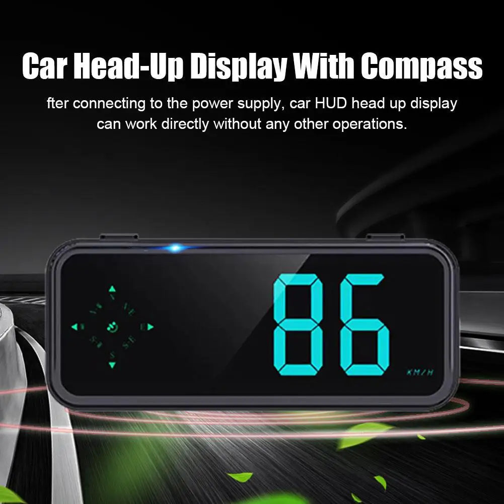 Digital Car HUD GPS Digital Speedometer With Compass Colorful LED Display Windshield Speed Projector Car Electronics Accessories