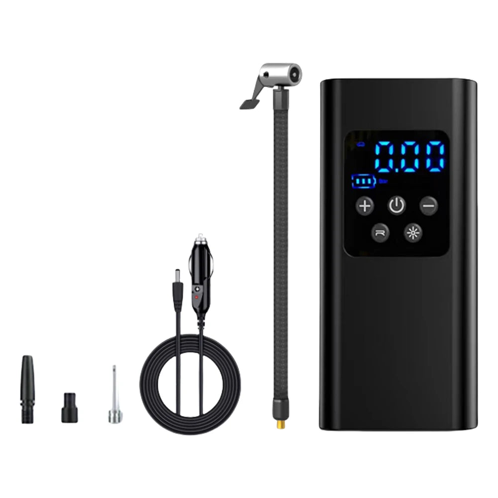 Car Air Pump LCD Digital Display Car Tire Inflatable Pump Digital Inflator Inflatable Pump for Motorcycle Bicycle Boat Car Tire