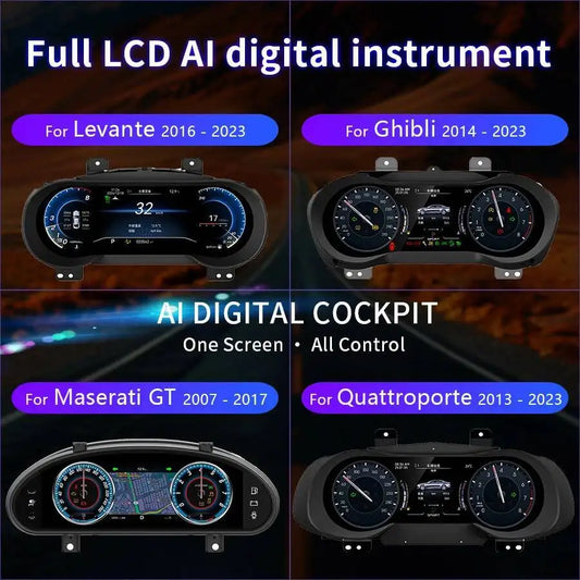 For Maserati Gran Turismo GT 2004-2015 LCD Instrument Panel Car Cluster Carplay Digital Dashboard Speedometer Virtual Cockpit