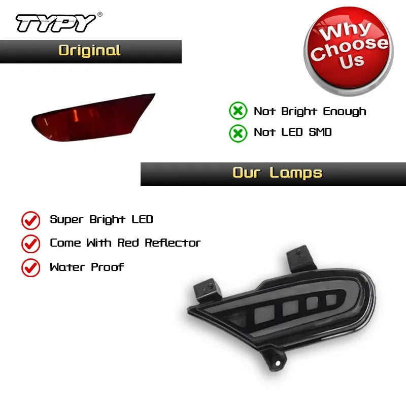 Car LED Rear Bumper Lamps For Mitsubishi Pajero Sports 2013 2014 2015 Backup Reflector Lamp Reverse Taillight Brake Turn Signal