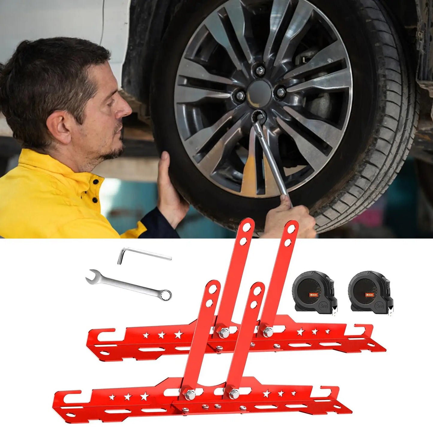 Front End Alignment Tool Heavy Duty Alignment Plates Wheel Accessories & Parts for Garage Truck Commercial Car Workshop Bike