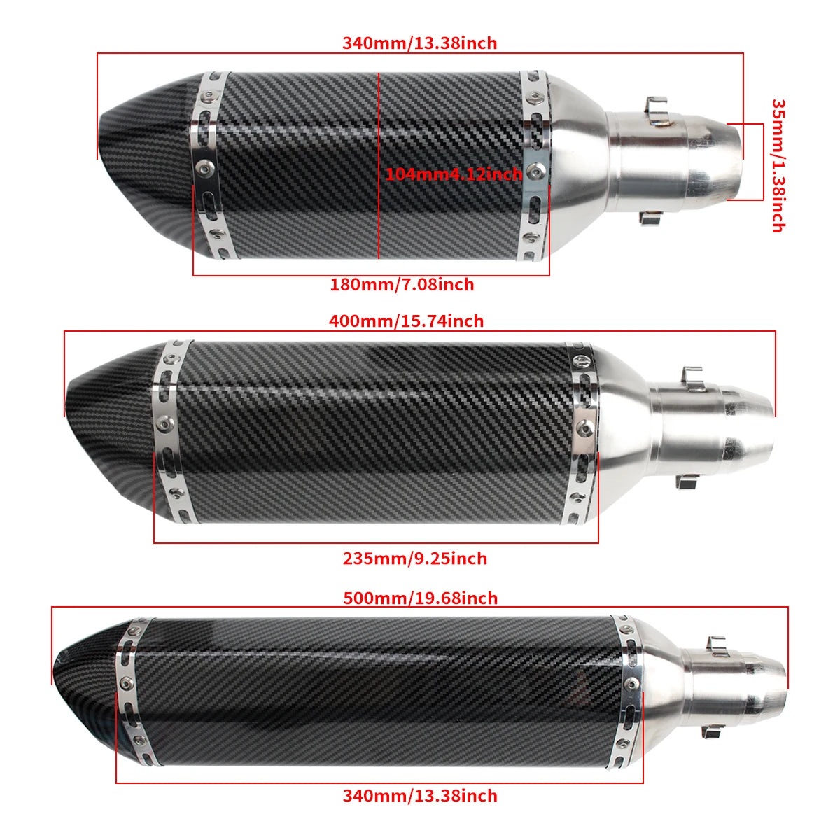 500MM Exhaust Motorcycl Escape For Moto TubFor kawasaki NINIA 650 tmax 500 tmax 530 for SUZUKI gw250 ATV Dirt Pit Bike