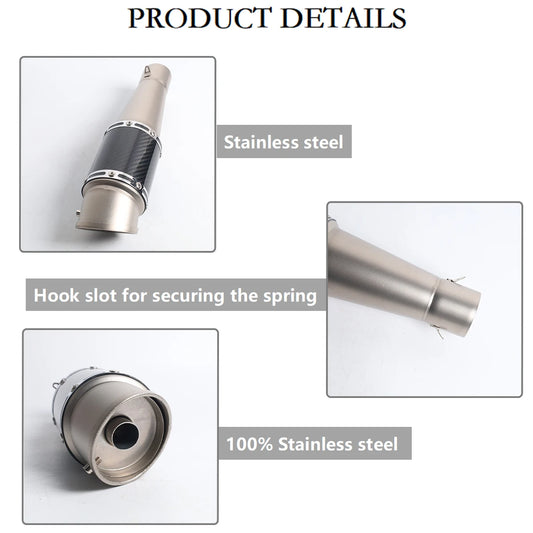 Silenciador de tubo de escape de motocicleta con forma de granada Universal, diámetro 51mm, adecuado para Z1000 Z900 GSR600 FZ6N