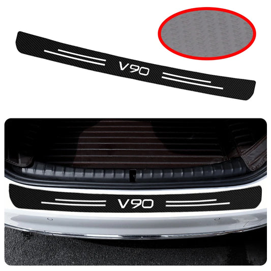 Car Rear Trunk Protection Strip for Volvo V90 v 90 Leather Threshold Pedal Trunk Bumper Guard Plate Anti-Scratch Sticker Decal