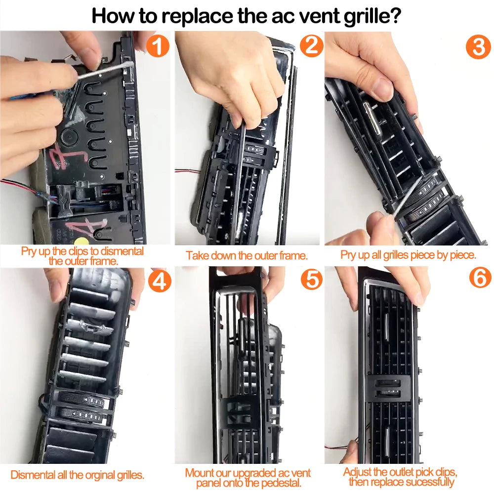 RHD Interior Car Dashboard Central Left Right Air Conditioning Outlet AC Vent Grille Cover Replacement For Audi Q5 2009-2017