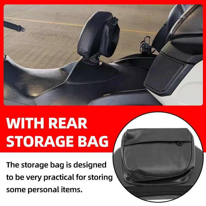 Motorcycle Accessories For Harley Chopper Touring For Honda For Suzuki Driver Backrest Mount Kit With Storage Pouch