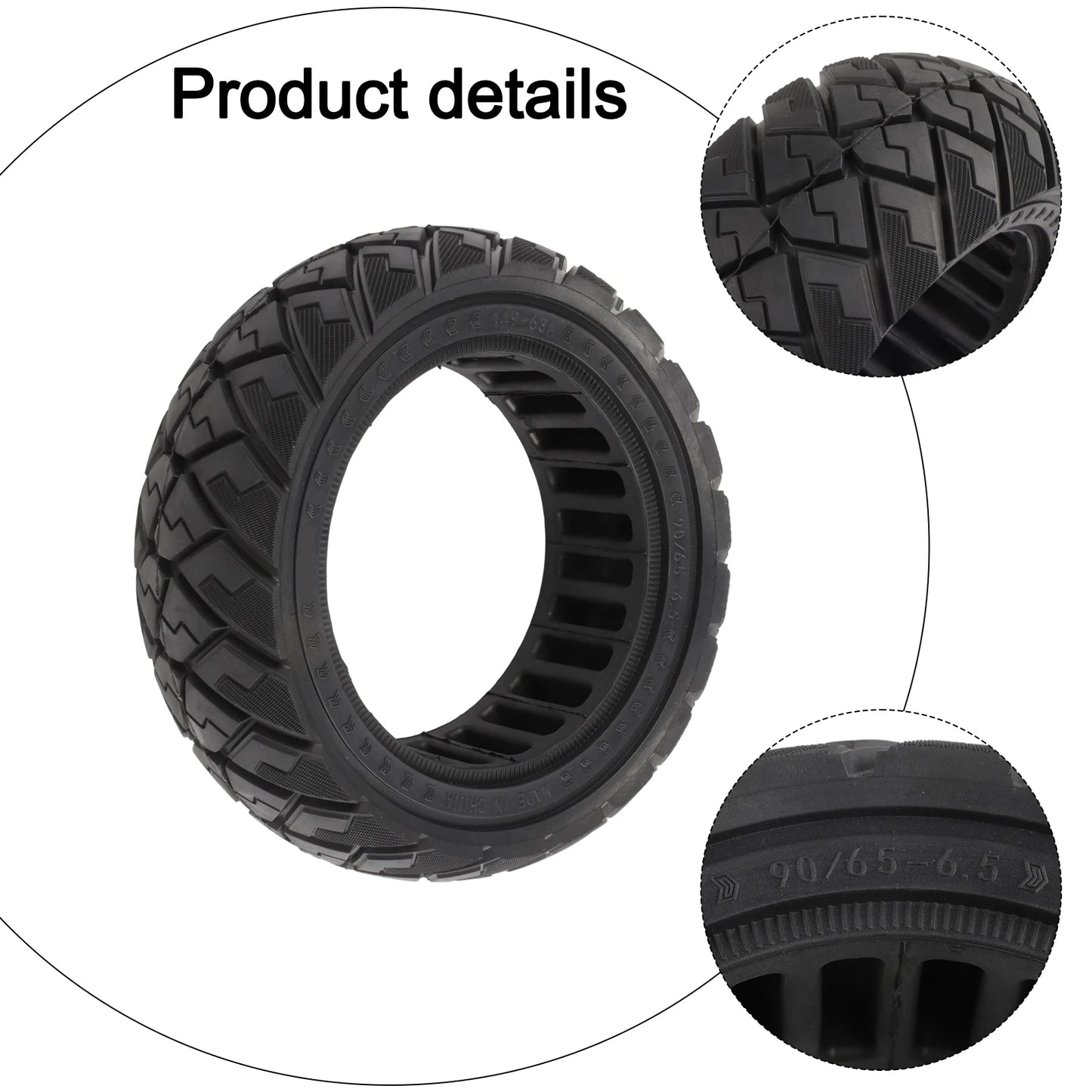  11inch Solid Tire 90/65-6.5 Rubber Tyre Anti-slip For Zero For 11X Electric Scooter Non-Pneumatic Wheels Replacement