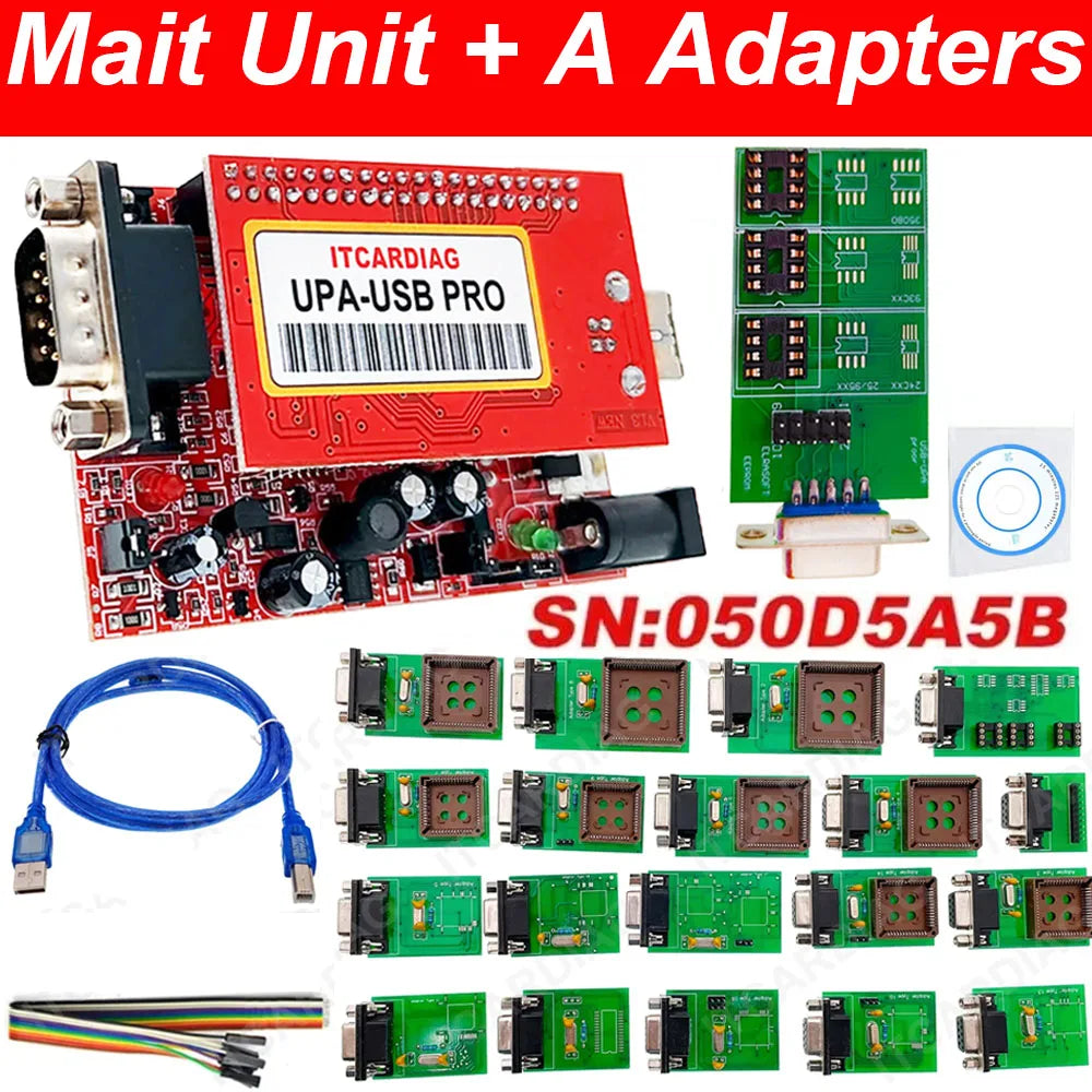 ITCARDIAG V1.3 UPA-USB SN:050D5A5B & SOP8 SOIC8 Clip ECU Chip Tunning with 350MB Full Script Upa Usb Programmer for Windows 7/10