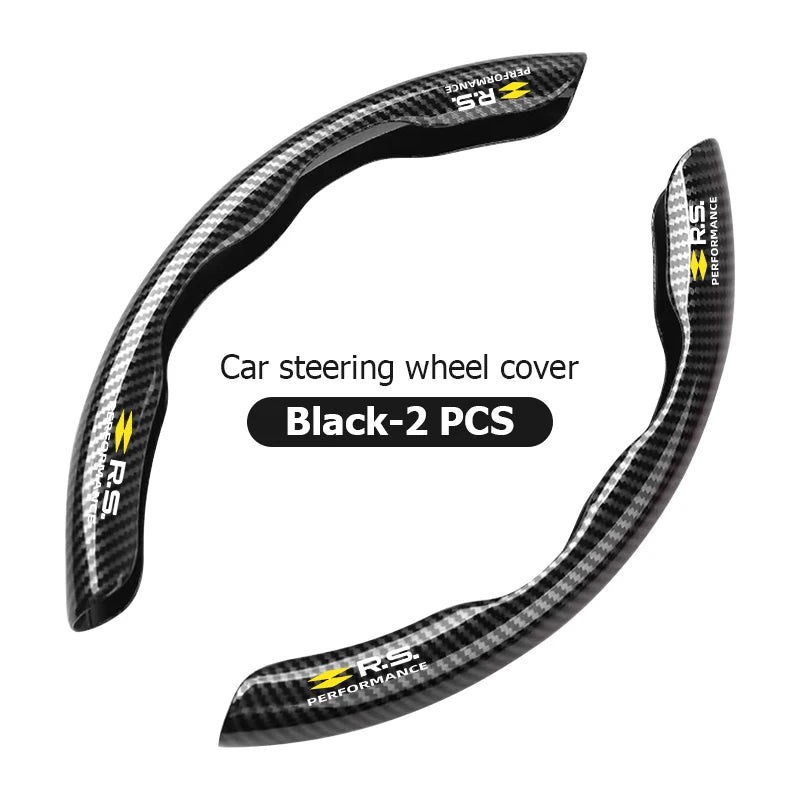 Carbon FiberCar Steering Wheel Ferrule Protective Cover For Renault RS Clio Scenic Logan Megane Koleos Sandero Safrane
