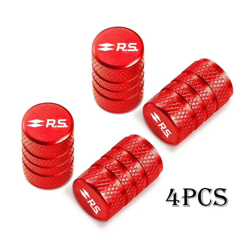 For Renault RS Clio Scenic Logan Megane Koleos Sandero Safrane Car Wheel Tire Valve Caps Tyre Stem Covers Airdust Waterproof