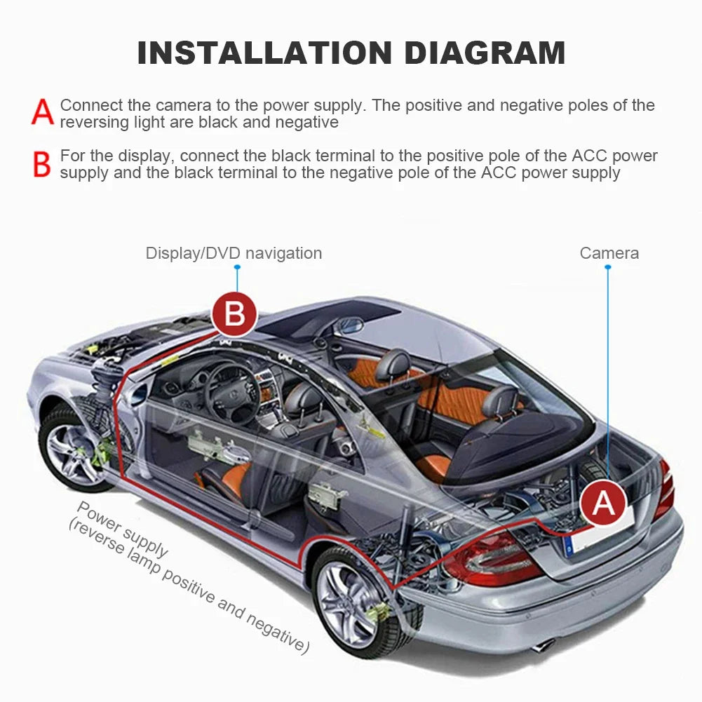 7" Screen Full HD Mirror Parking LCD Monitor Bluetooth USB FM Video Player Automatic DisplayFor Car Backup Rear