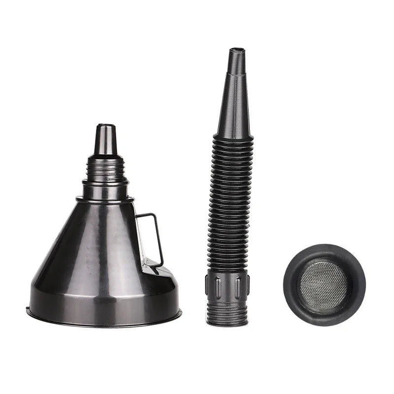 Flexible Refueling Long Funnel with Filter Mesh Car Motorcycle Removable Oil Fuel Filter Funnels Gasoline Oil Refueling Tools