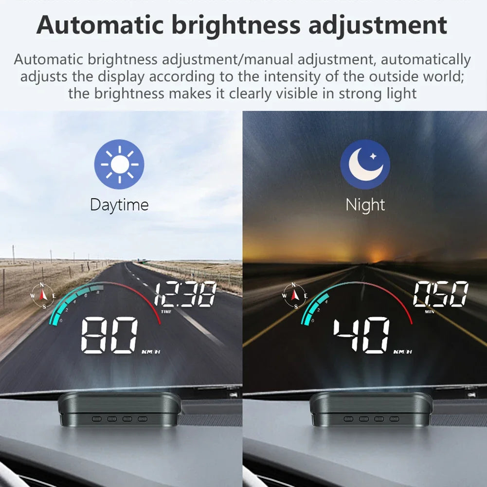 Car Head Up LCD Display Universal Digital GPS Speedometer Projector Screen Dashboard Odometer with Overspeed Alarm For All Cars