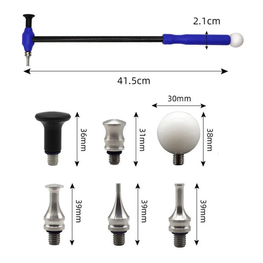 Car Dent Repair Tool Kit 7 PCS Paintless Removal Tools Carbon Fiber Hammer with 6 Replacement Heads for DIY Dent Repair on Cars