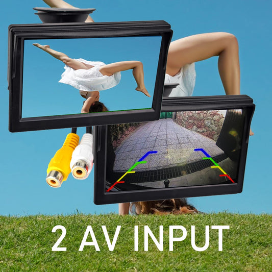 5 - Inch TFT - LCD Car Monitor with HD Digital Color Display - PAL / NTSC - Perfect for Rear View Reverse Parking Camera Systems