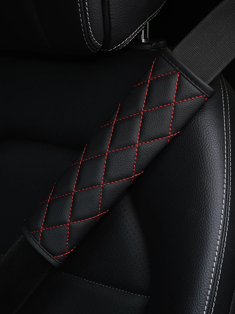 PU leather embroidered shoulder cover 23cm9.06 inch comfortable GM interior supplies seat belt trim