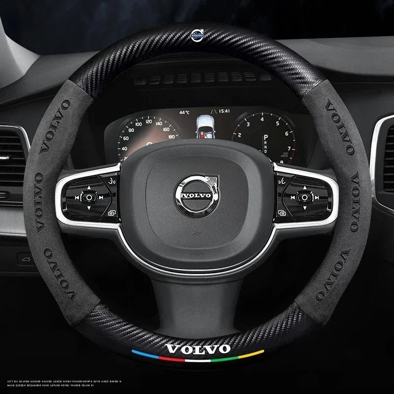 Car Steering Wheel Cover For Volvo XC40 XC60 XC70 XC90 C30 C40 S60 S80 S90 V40 V60 V90 ES90 Suede 38cm Anti-Slip Car Accessories