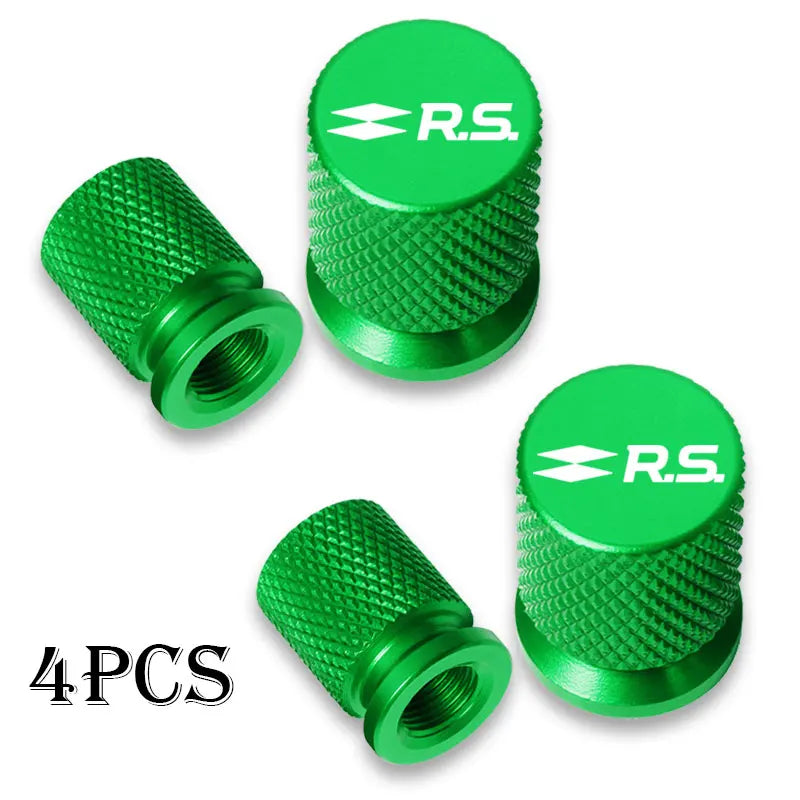 For Renault RS Clio Scenic Logan Megane Koleos Sandero Safrane Car Wheel Tire Valve Caps Tyre Stem Covers Airdust Waterproof