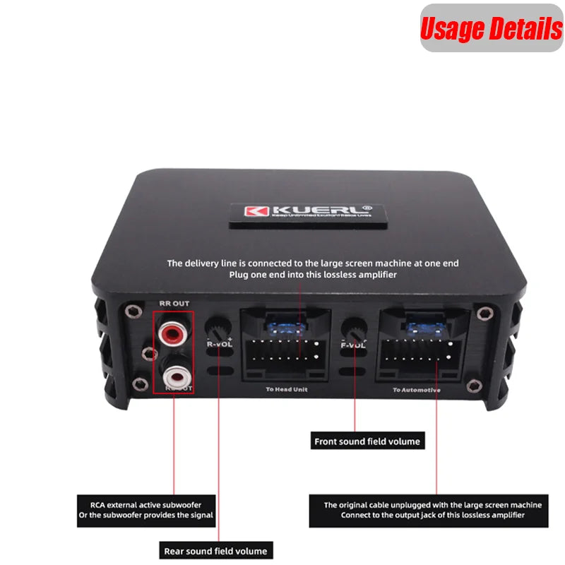 Class AB 4*60W Car Power Amplifier Non-Destructive Installation DSP Car Audio Speaker For Android Large Screen Dedicated Amp