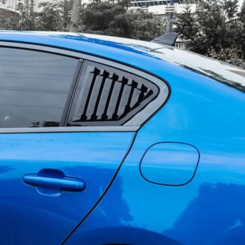 For Ford Focus 2019-2023 Sedan Hatchback Car Rear Louver Window Side Shutter Cover Trim Sticker Vent Scoop ABS Carbon Fiber Auto