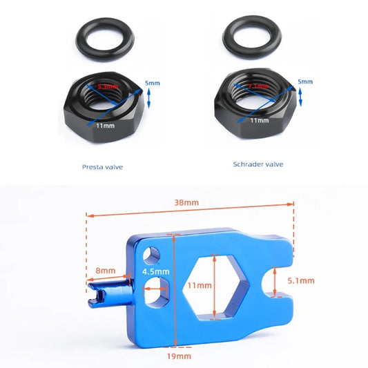 Repair Tools Bicycle Val-ve  Wrench Hex Nuts O-ring Schrader Provides Multi-function Service Wrench Great Performance Bike Tool