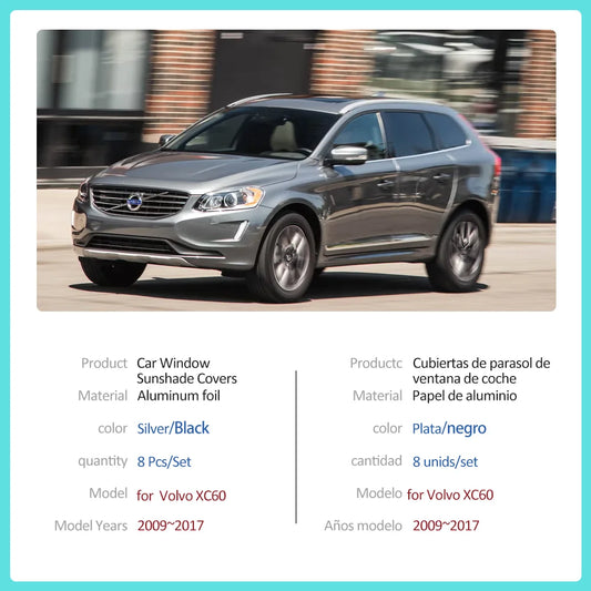 Car SunShade for Volvo XC60 T5 T6 2009~2017 2010 Side Roof Windows Sun Visor Windshield Curtain Cover Sunroof Part Accessories