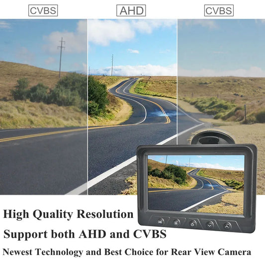 DIYKIT 1024x600 5Inch AHD IPS Car Rear View Monitor Digital Screen Display Support VCD DVD GPS Camera with 2 Video Inputs