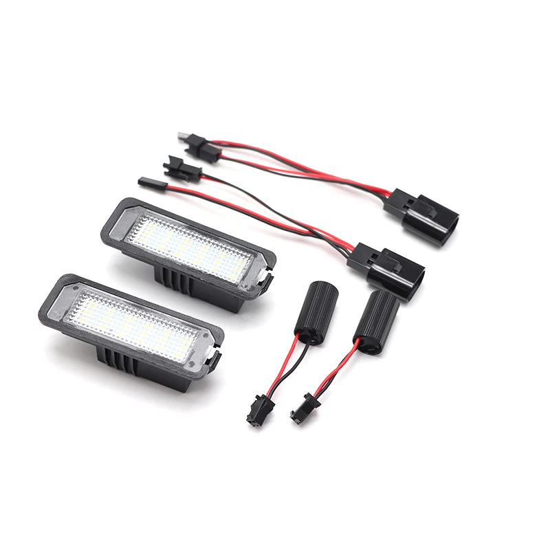 2pcs LED License Number Plate Light Lamp For VW Passat B6 CC Eos Golf 4 5 6 7 MK7 Polo Superb Seat Leon Altea Car Lamp