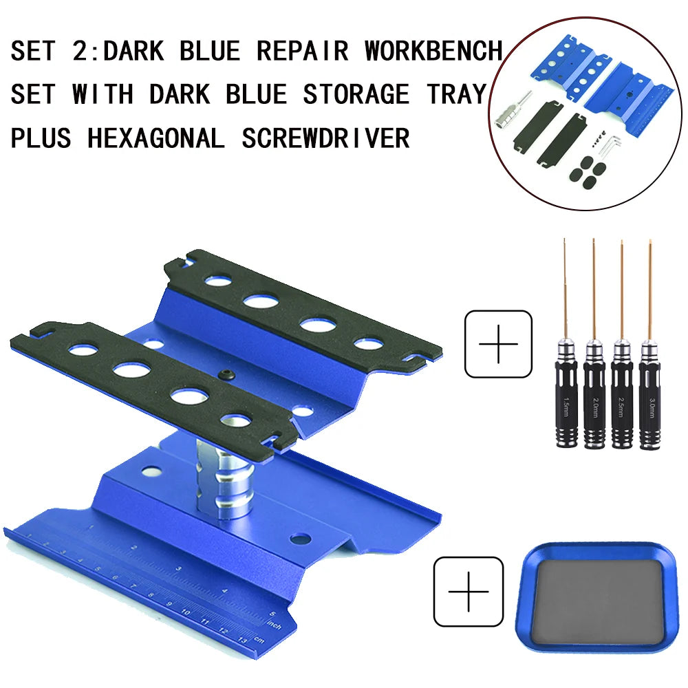 RC Car Tool Lifting Work Stand Mounting Platform 360 Degree Rotating Repair Station For 1/10 1/8 Buggy Crawler Car