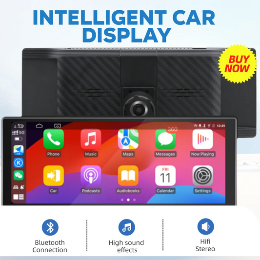 10.26In 4K DVR Wireless CarPlay Android Auto Dash Cam GPS Navigation 24H Parking Monitor Night Vision Integrated design