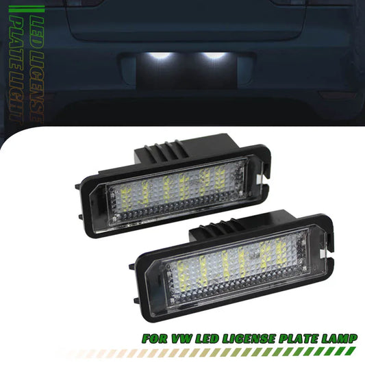 2pcs LED License Number Plate Light Lamp Car Lamp For VW Passat B6 CC Eos Golf 4 5 6 7 MK7 Polo Superb Seat Leon Altea