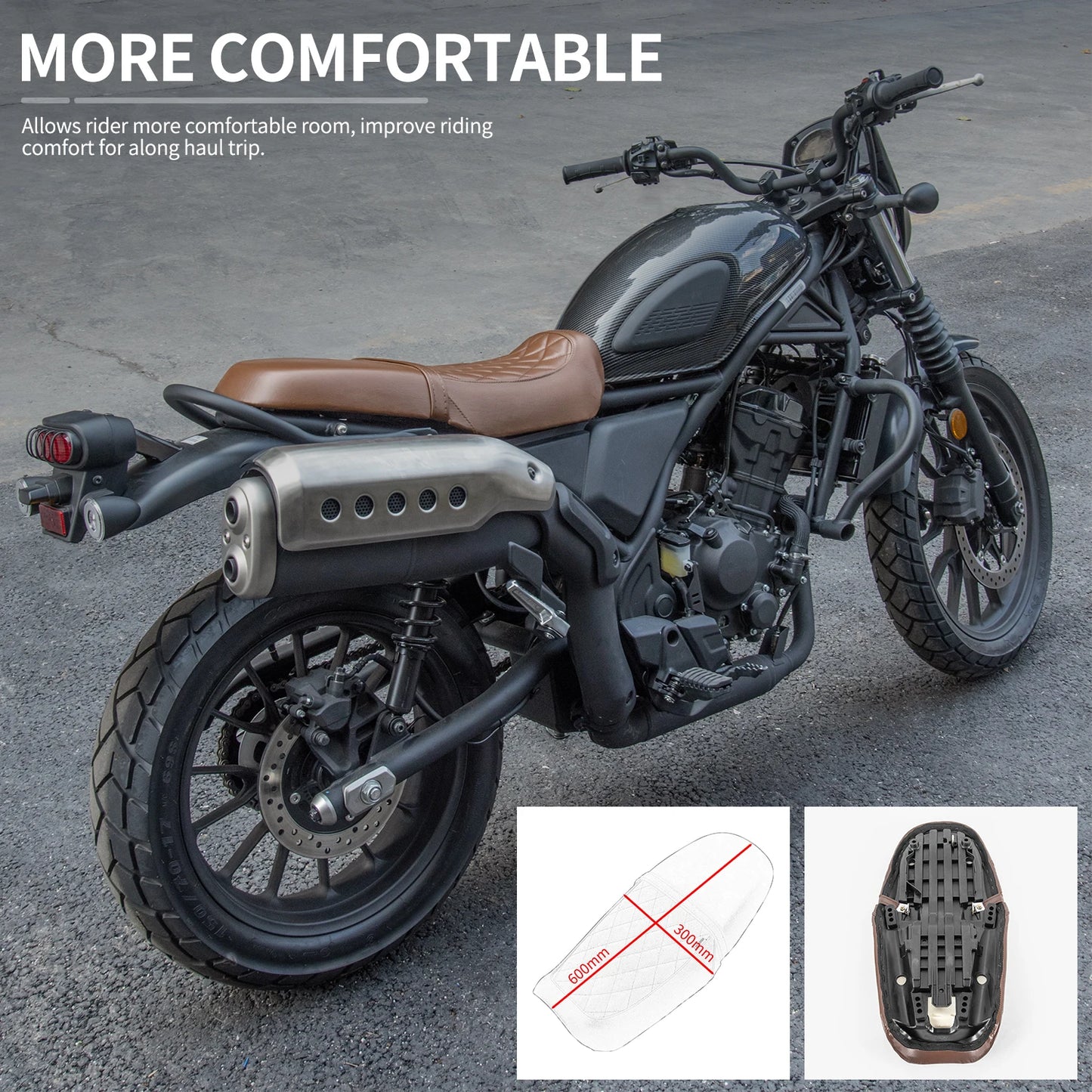 For Honda CL SCL 250 300 500 Seat 2023 2024 Motorcycle Front Driver Rear Pasenger Whole Integrated Seat Sitting Cushion