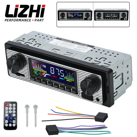 Vintage Car Radio Vehicle Integrated MP3 Player Wireless Bluetooth Multimedia Player AUX USB FM 12V Classic Stereo Audio Player