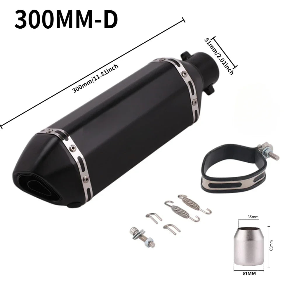 Tubo de escape da motocicleta 51mm com silenciador modificar motocross silenciador para Z400 250 R15 R3 sujeira pit bike scooter