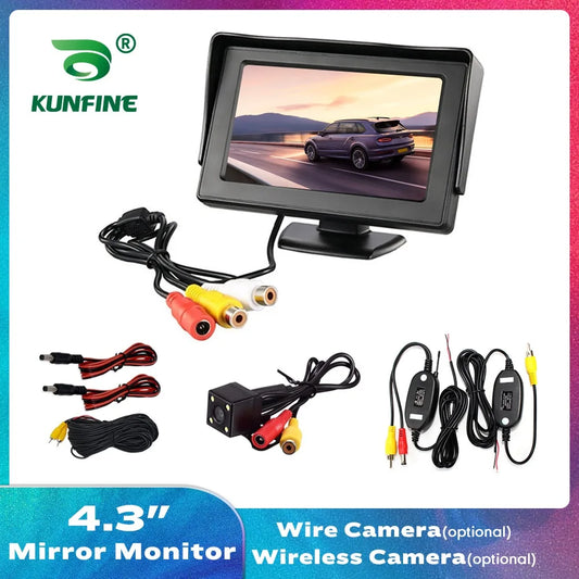 Wireless Car Styling 4.3 inch TFT LCD Screen Car Monitor Display for Rearview Reverse Backup Camera Car TV Display
