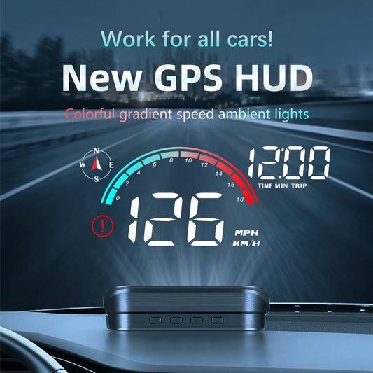 Car Head Up LCD Display Universal Digital GPS Speedometer Projector Screen Dashboard Odometer with Overspeed Alarm For All Cars