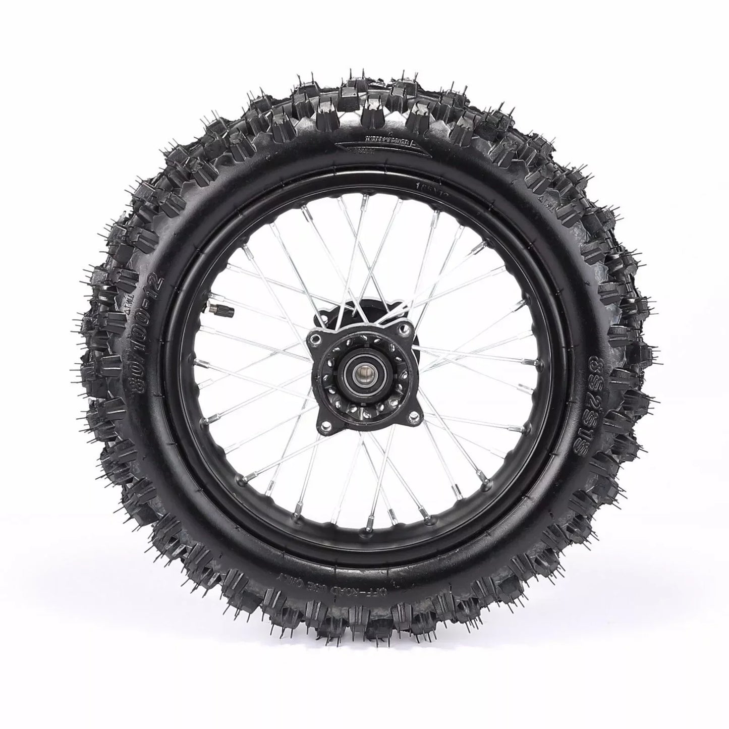 12'' Rear Wheel 80/100-12 RimTire 3.00-12 Tire 12mm Bearing Axle for Pit Pro Trail Bikes Off-road Apollo CRF 125cc
