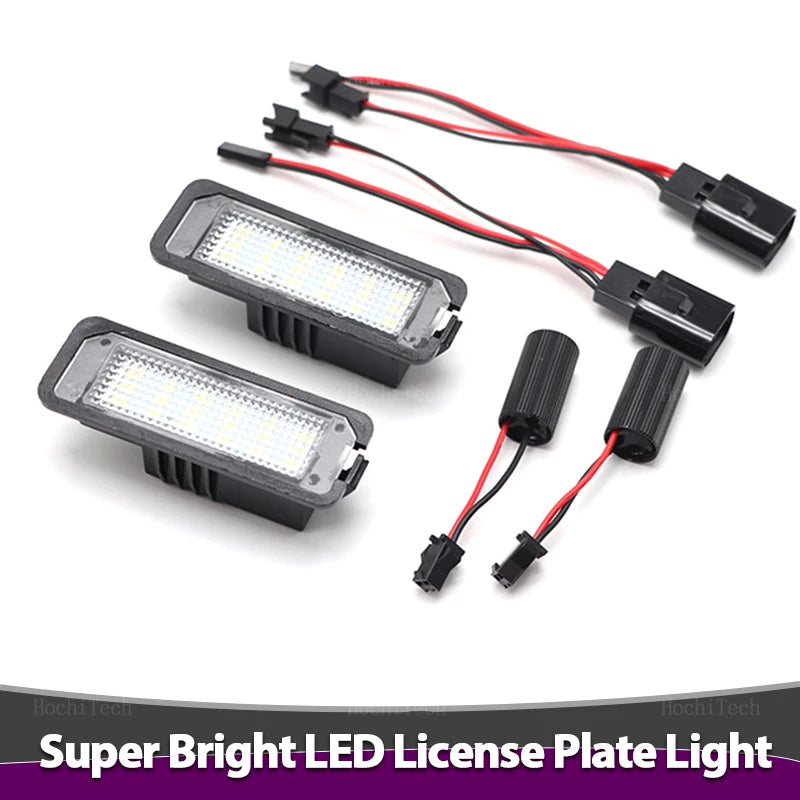 2pcs LED License Number Plate Light Lamp For VW Passat B6 CC Eos Golf 4 5 6 7 MK7 Polo Superb Seat Leon Altea Car Lamp
