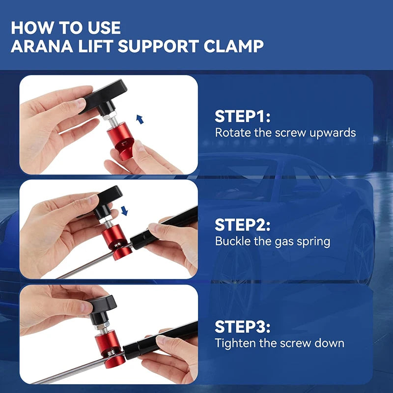Car Engine Hood Trunk Tailgate Air Rod Anti-slip Lift Hydraulic Support Fixing Clamp Clips Durable Aluminum Automotive hydraulic