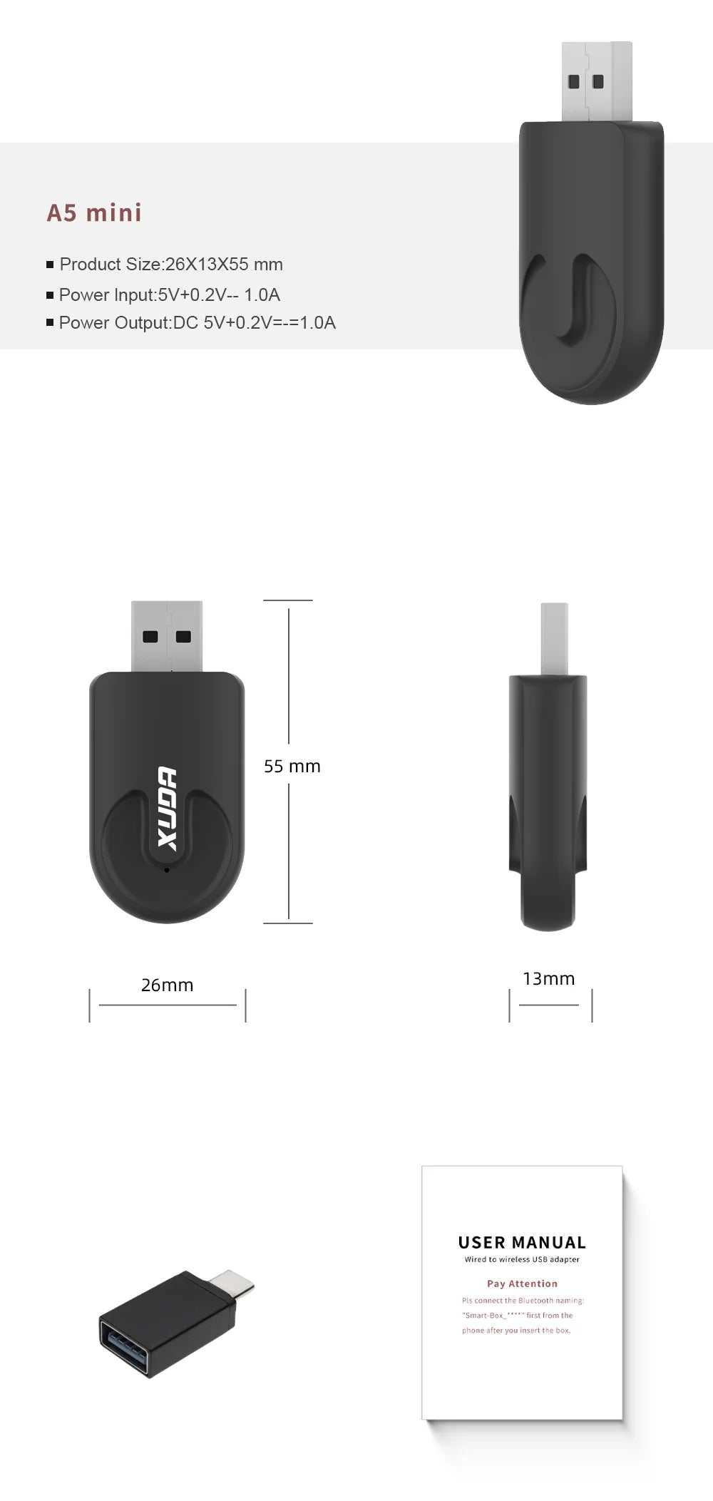 XUDA NEW Wireless CarPlay Android Auto Wireless Adapter Smart Mini Box Plug And Play WiFi Fast Connect Universal For Nissa
