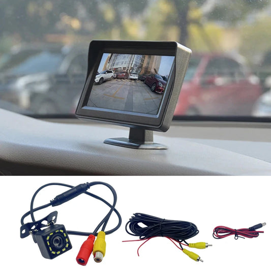 Car monitor 4.3-inch screen, used for rear-view reversing camera TFT 12LCD display high-definition digital color 4.3-inch.