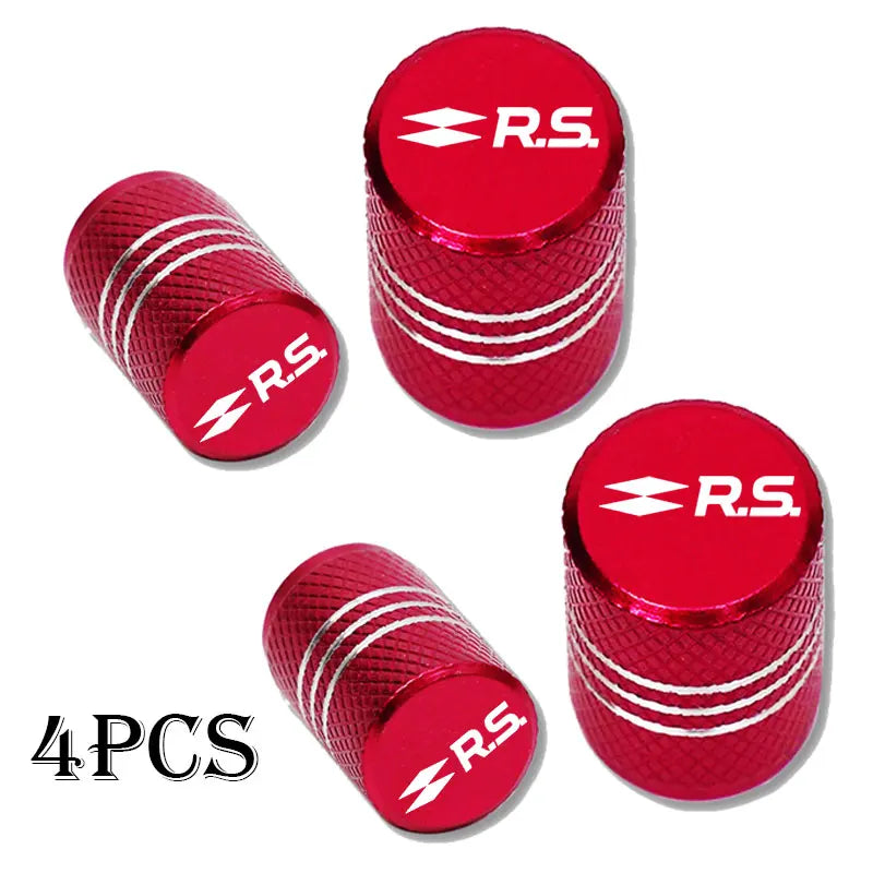 For Renault RS Clio Scenic Logan Megane Koleos Sandero Safrane Car Wheel Tire Valve Caps Tyre Stem Covers Airdust Waterproof